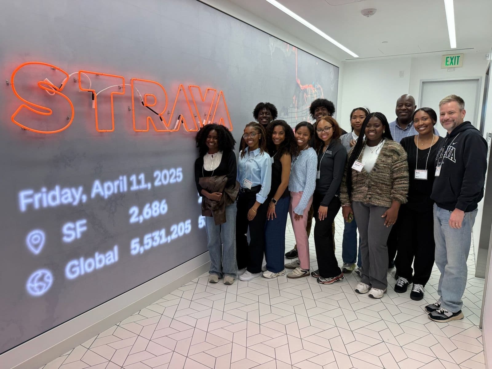 Silicon Valley Seminar participants gathered at the Strava office
